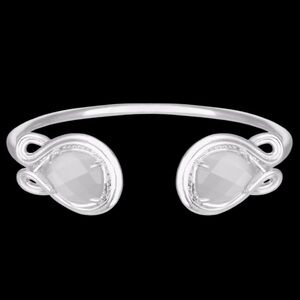 Kendra Scott Silver Andy Bracelet in Slate Grey Cats Eye